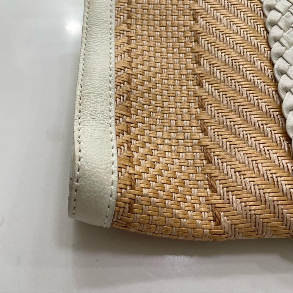 Cole Haan Tan and White Woven Clutch - Picture 10 of 11